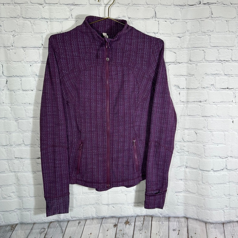 Lululemon Forme Jacket Purple Ziggy Wee Full Zip Activewear Womens Size 8